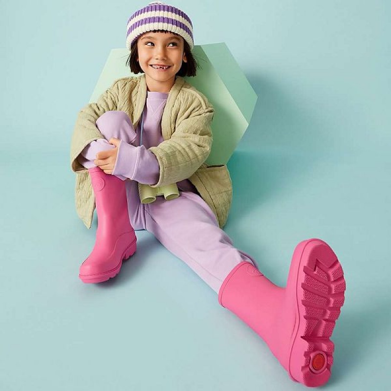 FitFlop Wonderwelly Junior Ergonomic Wellington Kids' Rain Boots Pink | 856BVWGOI