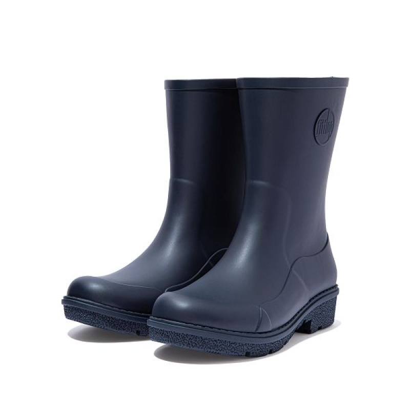 FitFlop Wonderwelly Short Women's Rain Boots Navy | 917HBQFYT