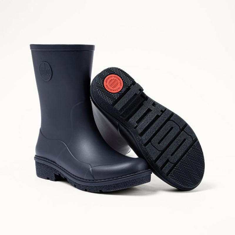 FitFlop Wonderwelly Short Women's Rain Boots Navy | 917HBQFYT