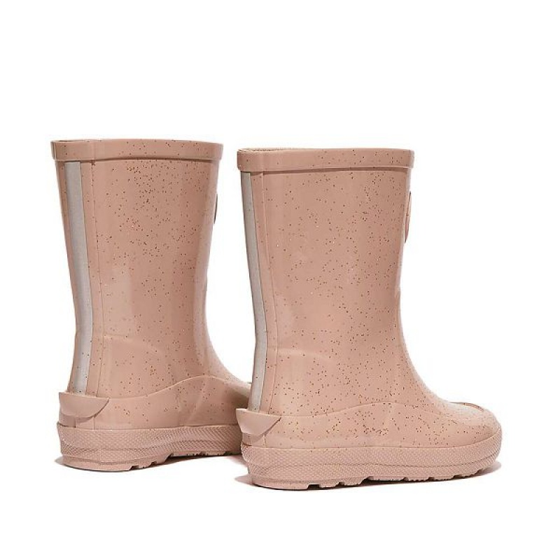 FitFlop Wonderwelly Toddler Glitter Ergonomic Kids' Rain Boots Rose Gold | 870XOADTG