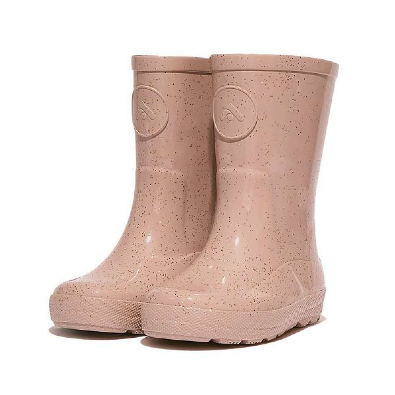 FitFlop Wonderwelly Toddler Glitter Ergonomic Kids' Rain Boots Rose Gold | 870XOADTG