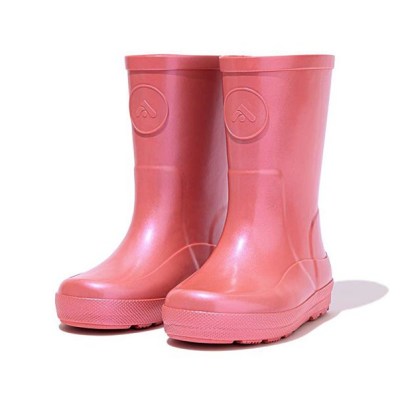 FitFlop Wonderwelly Toddler Pearlized Ergonomic Waterproof Wellington Kids' Rain Boots Coral | 025DMLHPN